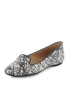 Cannes Striped Tweed Flat