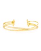 Gold-plated Crisscross Multi-row Cuff Bracelet