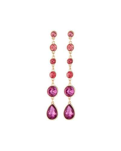 Ombre Crystal Linear Dangle Earrings, Pink