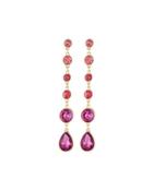 Ombre Crystal Linear Dangle Earrings, Pink