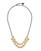 Floral Two-row Cubic Zirconia Bib Necklace