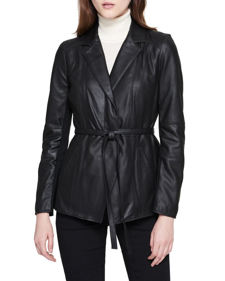 Glove Lamb Leather Belted Jacket