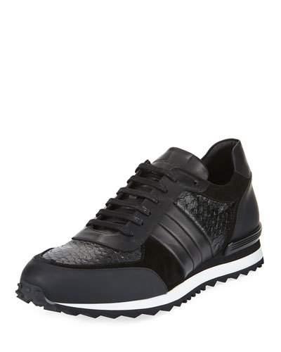 Embossed Leather Trainer