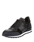 Embossed Leather Trainer