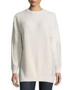 Silk-panel Waffle-knit