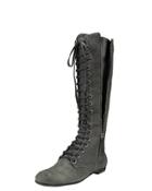 Lace-up Side-zip Boot, Denim