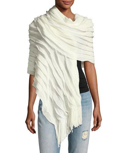 Ruffle Knit Fringe Wrap