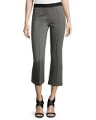 Stretch-knit Cropped Pants, Heather Gray