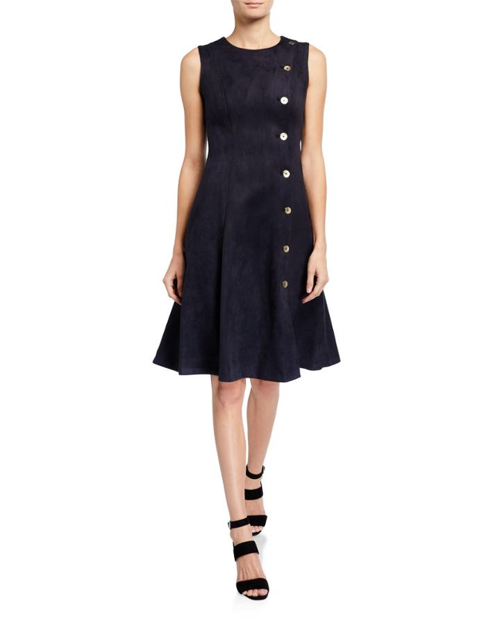Side-button Fit-&-flare Dress