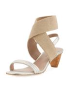 Hira Metallic Leather Low-heel