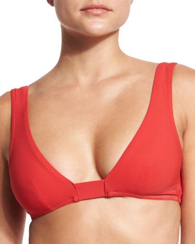 Strappy Bralette Swim Top, Cherry