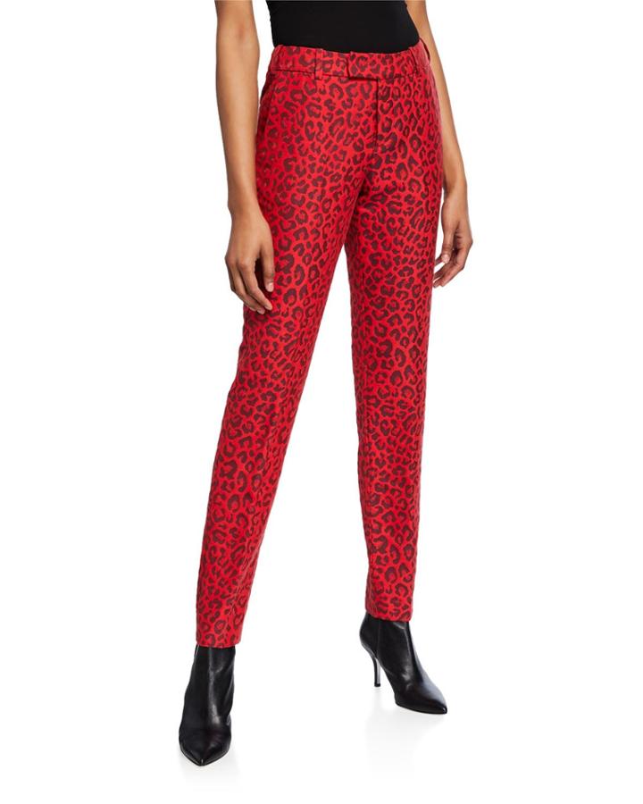Prune Leopard-print Pants