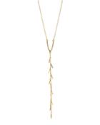 12k Gold-plated Bar Fringe Y-drop Necklace