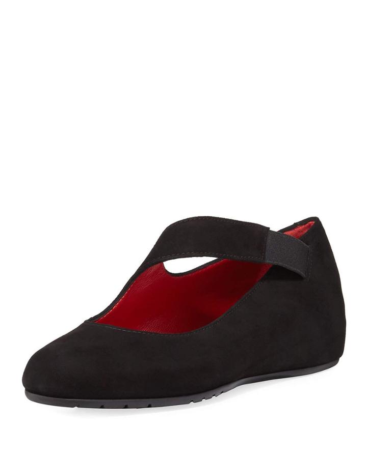 Rian Asymmetric Comfort Wedge Flat, Black