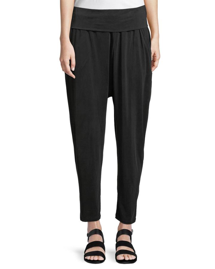 Gathered-waist Cropped Jodhpur Pants