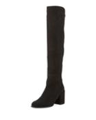 Alljack Suede Block-heel Knee Boot