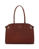 Raquel Crocodile-embossed Leather Satchel Bag, Woodbury