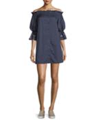 Dakota Off-the-shoulder Button-front