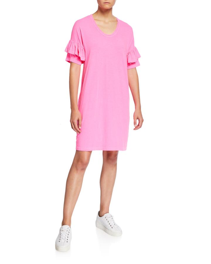Short-sleeve T-shirt Ruffle Dress