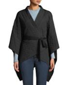 Quilted Knit-back Poncho