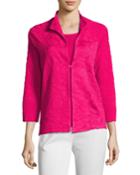Textured 3/4-sleeve Jacket,