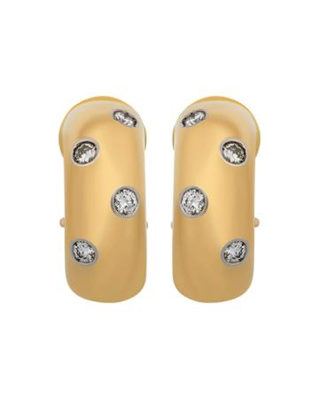 Estate 18k Yellow Gold Scattered Diamond Earrings