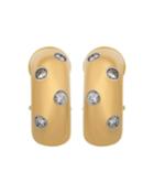 Estate 18k Yellow Gold Scattered Diamond Earrings