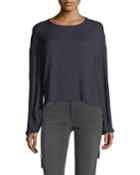 Cinched Swing Silk Top With Tie Details