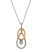 Two-tone 18k Gold Diamond Interlock Necklace