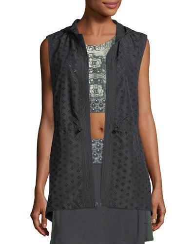 Embroidered Eyelet Vest