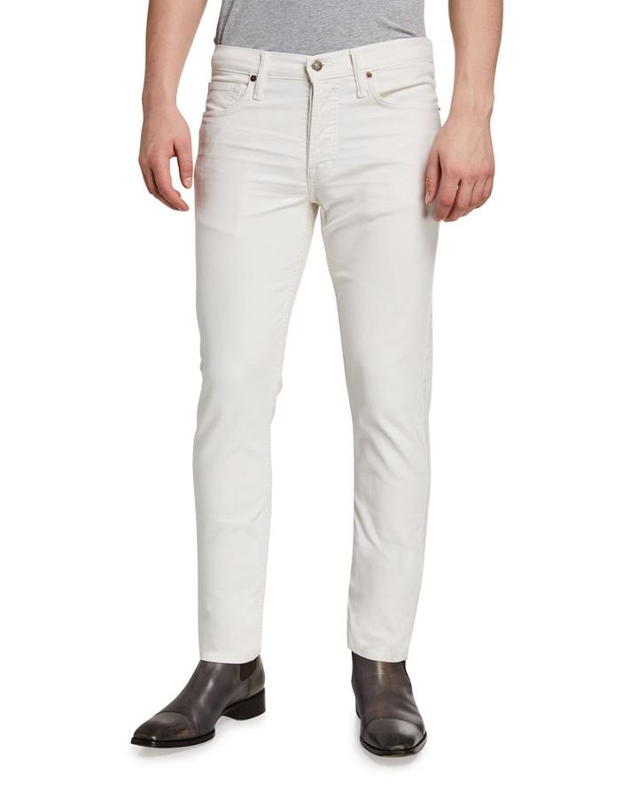 Men's Slim-fit Denim Pants, White