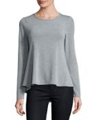 Round-neck Long-sleeve Swing Top,