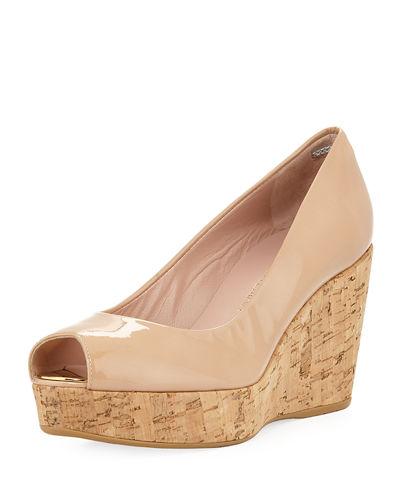 Anna Cork-wedge Peep-toe Pump