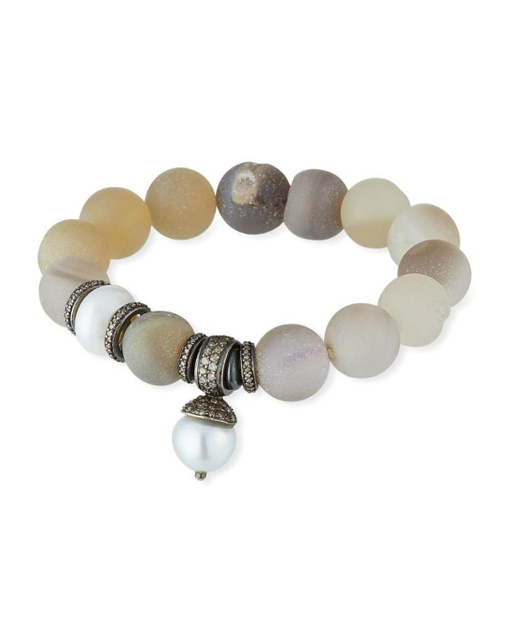 Agate Pearl-drop Bracelet