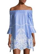 Marybell Embroidered Off-the-shoulder Dress