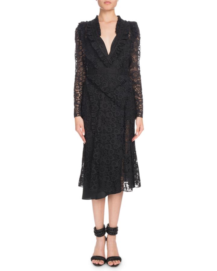 Valencienne V-neck Long-sleeve