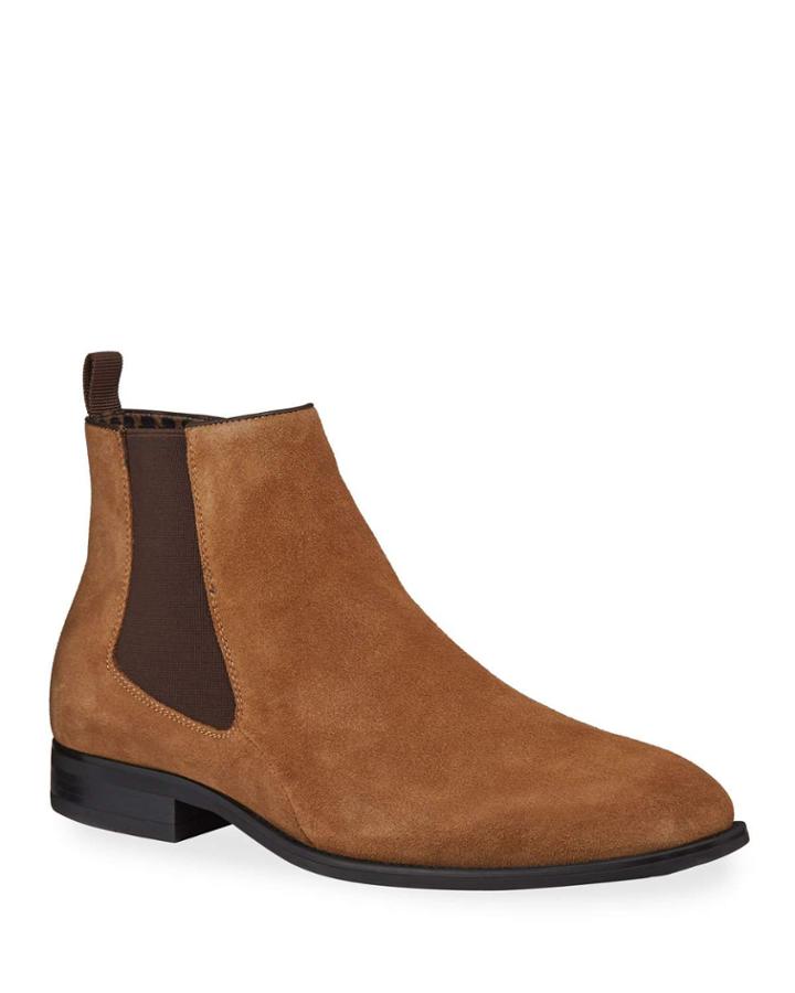 Men's Side Zip Suede Chelsea Boots