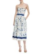 Sheena Painted Strapless Cotton Dress