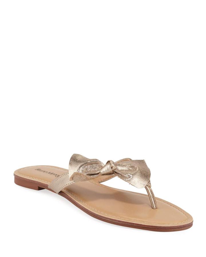 Resort Metallic Leather Thong