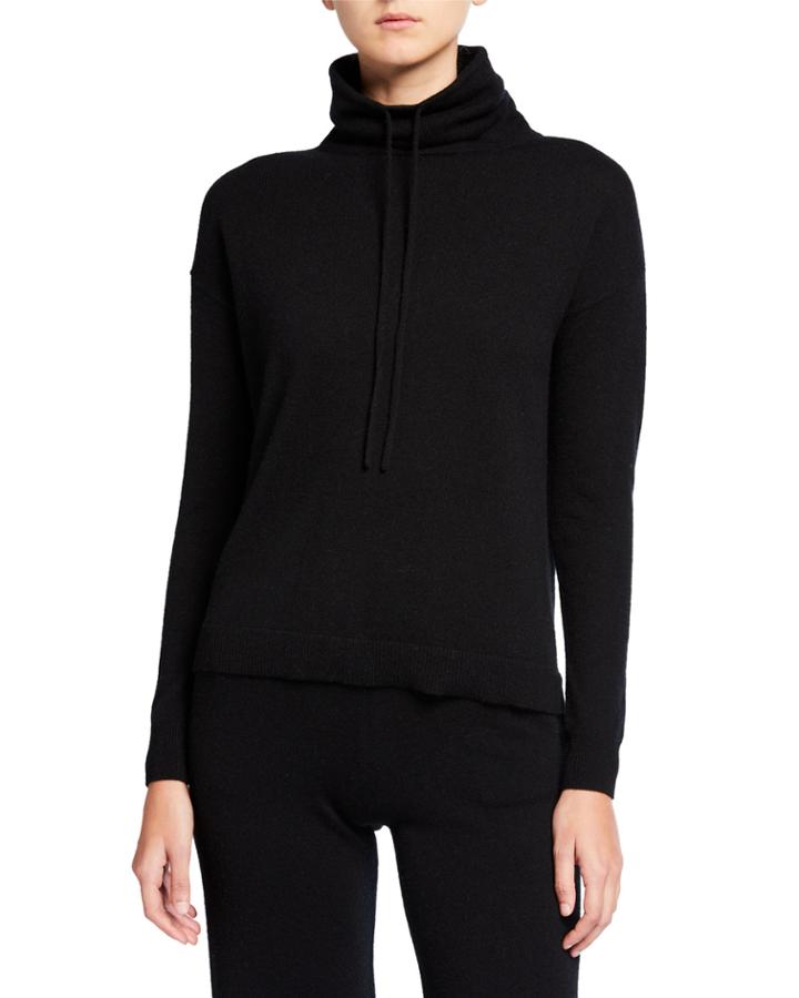 Drawstring Funnel-neck Cashmere