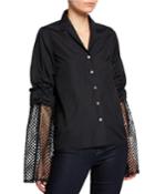 Poplin Button-up Blouse With