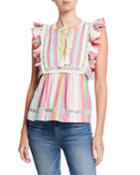 La Habana Striped Tassel Top