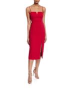 Sleeveless Sheath Midi Dress W/