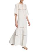 Marguerite Elbow-sleeve Tiered Ruffle