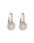 18k Round Diamond Drop Earrings