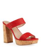 Inbetween Croc-print Platform Espadrilles