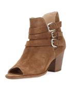Cosaro Strappy Open-toe Bootie, Taupe