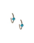Venus Crystal & Turquoise Doublet Hoop Earrings
