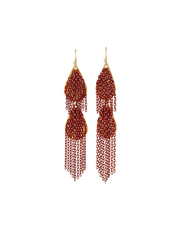 Double-disc Chain Dangle Earrings