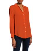 Essential Button-down Long-sleeve Blouse